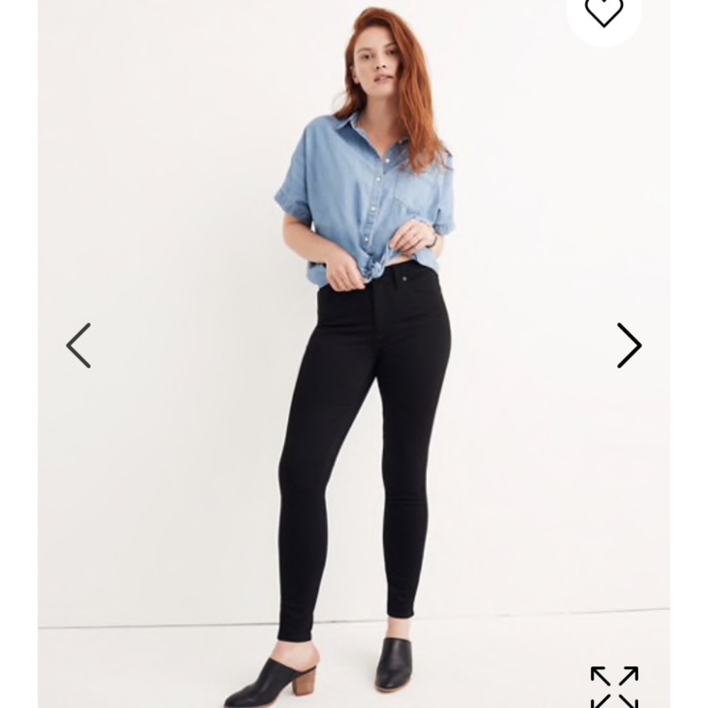 Madewell Black 9 Inch High Rise Skinny Jeans